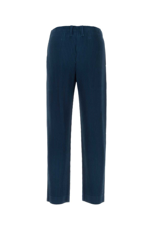 Мужские брюки из полиэстера темно-синего цвета с складками ISSEY MIYAKE (HP66JF153) HOMME PLISSE' ISSEY MIYAKE