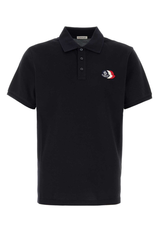 Полурубашка из пике темно-синего цвета MONCLER (L10918A0003089A16)