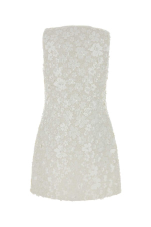 Мини-платье из эластичного полиэстера с декоративными элементами, белого цвета, MICHAEL BY MICHAEL KORS (MS6834YHHS)