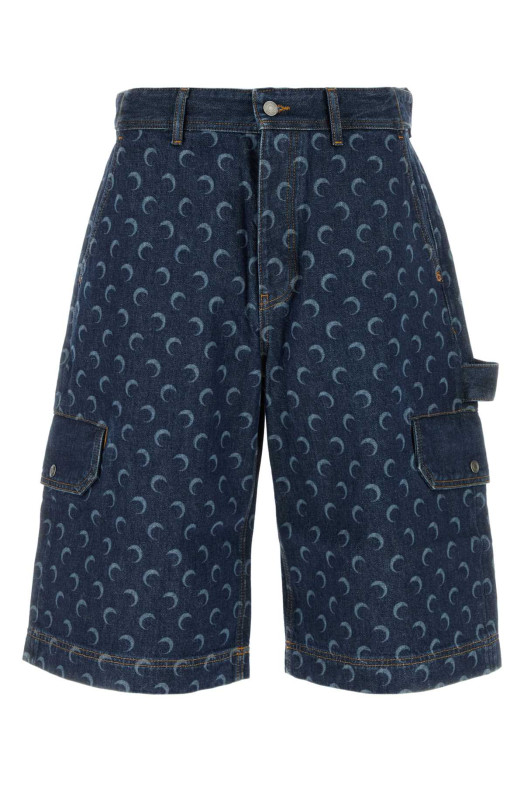 Printed denim bermuda shorts MARINE SERRE (USH008ARDEN0002)