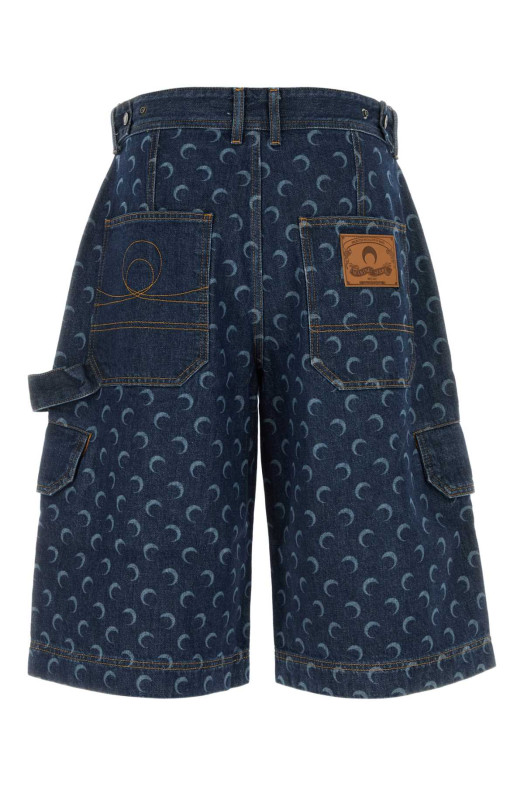 Printed denim bermuda shorts MARINE SERRE (USH008ARDEN0002)