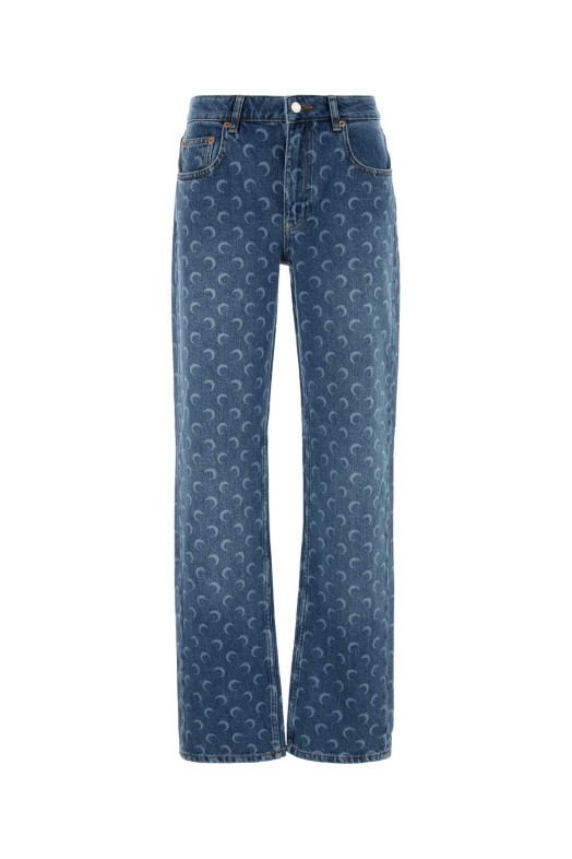 Джинсы из джинсовой ткани с принтом MARINE SERRE (WPA128BCDEN0002)