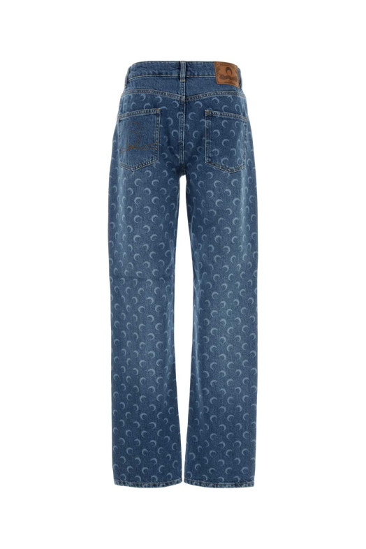 Джинсы из джинсовой ткани с принтом MARINE SERRE (WPA128BCDEN0002)