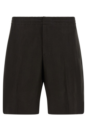 Лляні бермуди коричневого кольору ZEGNA UHI35A3TB14202