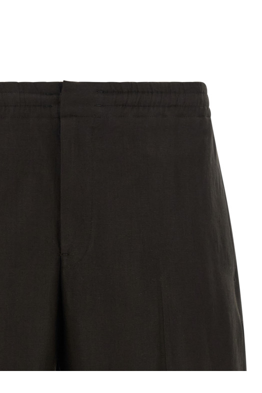 Льняные бермуды коричневого цвета ZEGNA UHI35A3TB14202