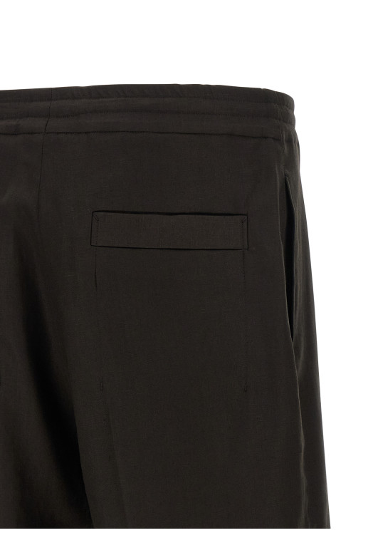 Льняные бермуды коричневого цвета ZEGNA UHI35A3TB14202