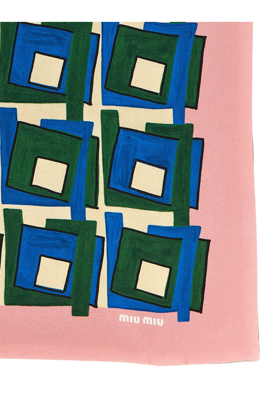 Шёлковый шарф среднего размера, многоцветный MIU MIU 5FF0652IG3F05AG