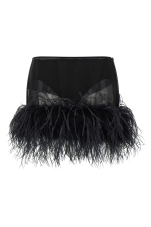 Спідниця з пір'ям, чорна THE ATTICO 260WCR00153100