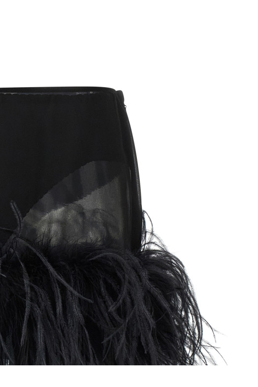 Юбка из перьев, черная THE ATTICO 260WCR00153100