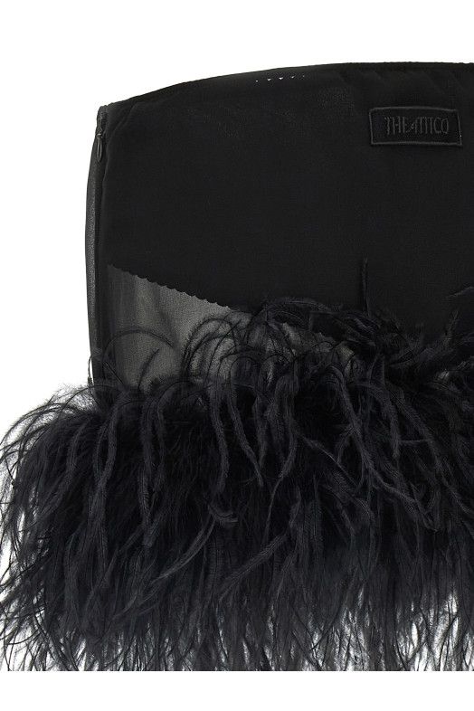 Юбка из перьев, черная THE ATTICO 260WCR00153100