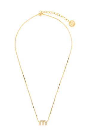 Намисто з логотипом Strass, золоте MIU MIU 5IC3052DNCF0NXA