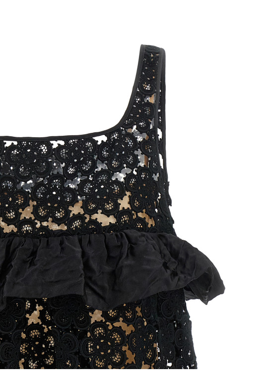 Платье «Макраме» черного цвета MIU MIU MF6359SOOO19SLF0002