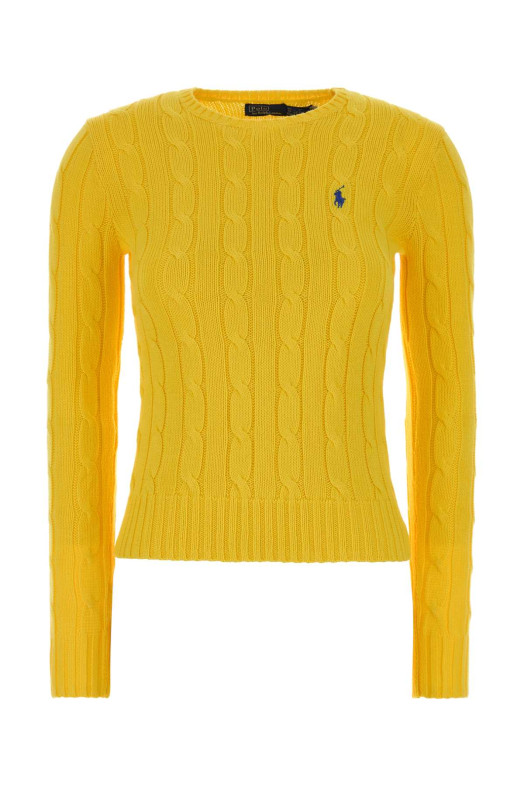 Жёлтый хлопковый свитер чёрного цвета POLO RALPH LAUREN (211971869)