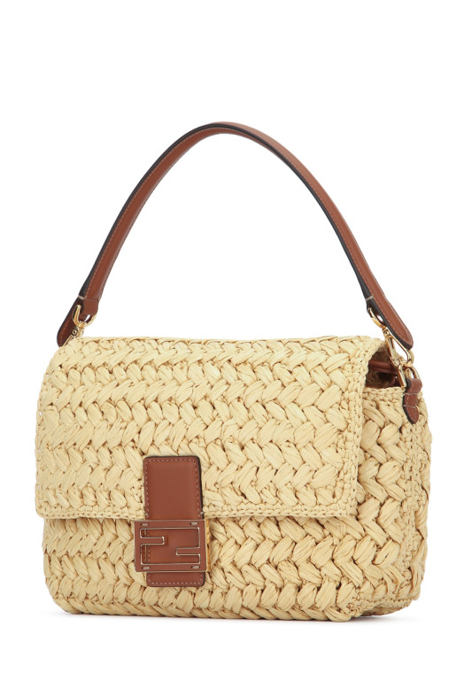 Сумка MAMMA BAGUETTE из соломы, вязаная крючком, FENDI (8BR833AWQC)