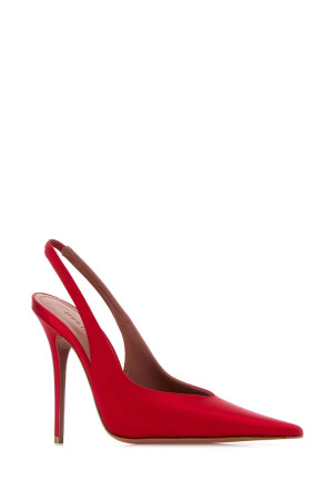 Red satin Anok pumps Red AMINA MUADDI (ANOKSLING105)