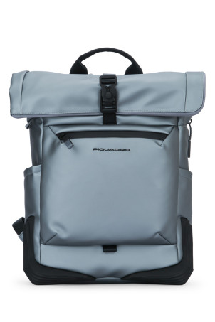 Рюкзак с закручивающейся верхней частью из ткани с принтом Fingerprint и спинкой с пике (CA6291C2OWS) PIQUADRO