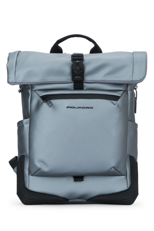 Рюкзак с закручивающейся верхней частью из ткани с принтом Fingerprint и спинкой с пике (CA6291C2OWS) PIQUADRO