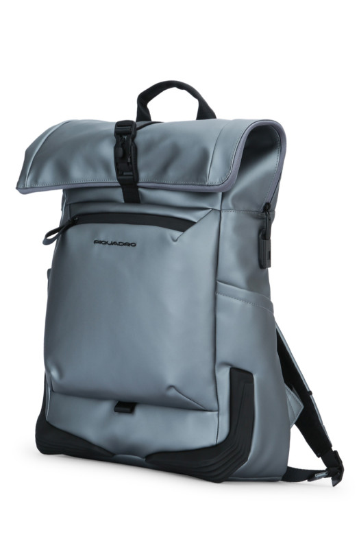 Рюкзак с закручивающейся верхней частью из ткани с принтом Fingerprint и спинкой с пике (CA6291C2OWS) PIQUADRO