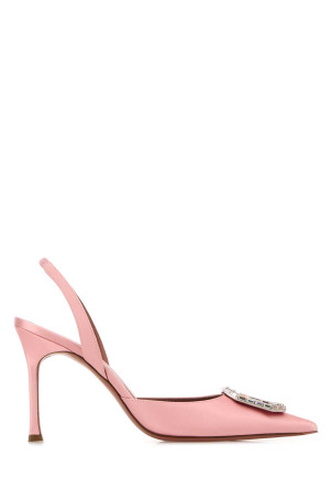 Pink satin Camelia pumps Pink AMINA MUADDI (CAMELIASLING90)