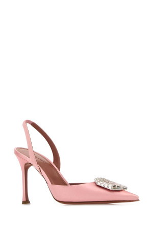 Pink satin Camelia pumps Pink AMINA MUADDI (CAMELIASLING90)