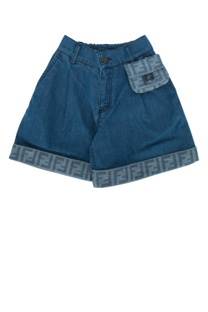 КОРОТКИЕ ДЖИНСЫ ТЕМНО-СИНИЕ FENDI KIDS (JFF400AVWI)