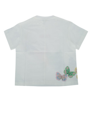 Футболка из трикотажа белого цвета FENDI KIDS (JFI4097AJ)