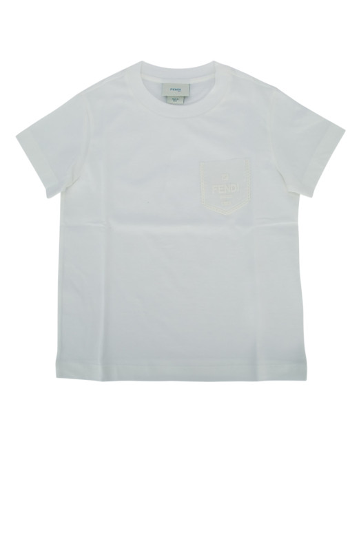 T-SHIRT JERSEY TINTO GESSO White FENDI KIDS (JFI4117AJ)