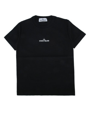 Футболка из трикотажа, черная, STONE ISLAND KIDS (L1S162100009S0377) STONE ISLAND JUNIOR