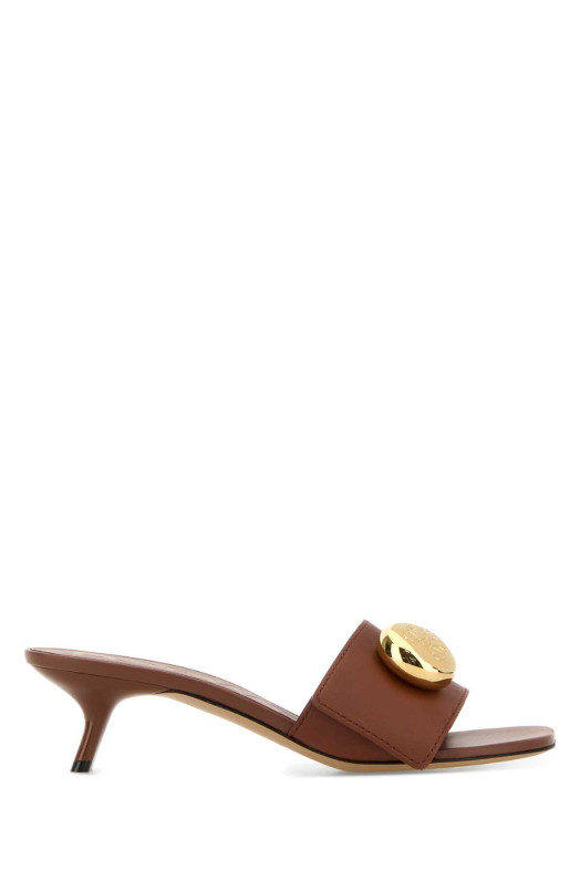 Мули из кожи цвета «карамель» Pebble от LOEWE (L815465XAZ)