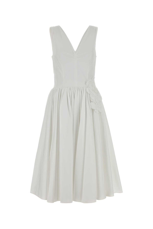 Белое платье из поплина, черное, PRADA (P3R42RSOOO1XV2)