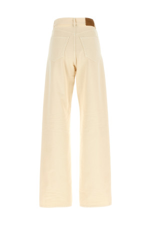 Джинсы с V-образной талией, бежевые SAINT LAURENT 834135Y33WD9099