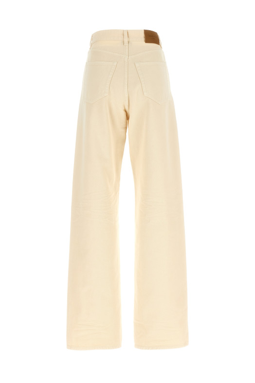 Джинсы с V-образной талией, бежевые SAINT LAURENT 834135Y33WD9099