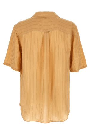 Шерстяная рубашка в полоску, бежевого цвета SAINT LAURENT 860621Y7J399096