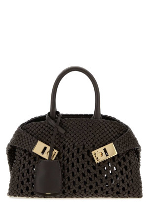 Dark brown leather mini Hug handbag Brown SALVATORE FERRAGAMO (21A605790002)