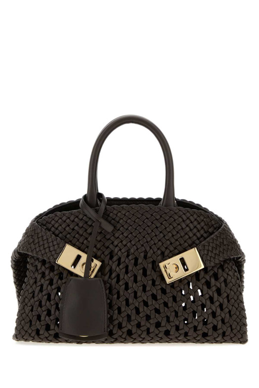 Dark brown leather mini Hug handbag Brown SALVATORE FERRAGAMO (21A605790002)