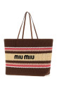 Multicolor rafia and cotton shopping bag MIU MIU (5BG228VOO12DO3)