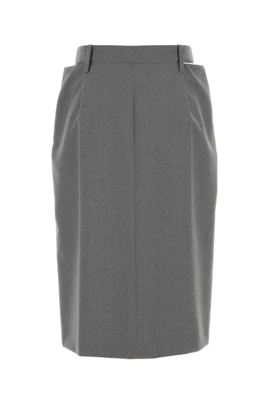 Grey wool skirt JIL SANDER (J03MA0287J40249)