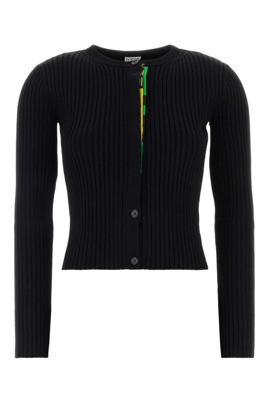 Black viscose blend cardigan Black LOEWE (S540Y16K97)