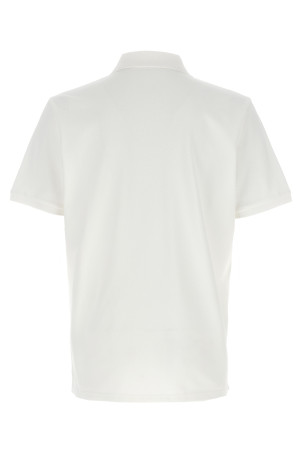 Поло с нашивкой с трехцветным логотипом, белого цвета MONCLER L10918A0003089A16034