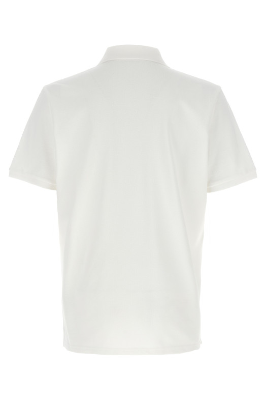 Поло с нашивкой с трехцветным логотипом, белого цвета MONCLER L10918A0003089A16034