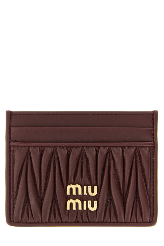 Картодержатель из стеганой кожи наппа, бордовый MIU MIU 5MC076AFPPF0007