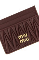 Картодержатель из стеганой кожи наппа, бордовый MIU MIU 5MC076AFPPF0007