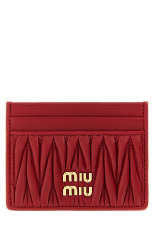 Картодержатель из мателассе-наппы, красный MIU MIU 5MC076AFPPF0011