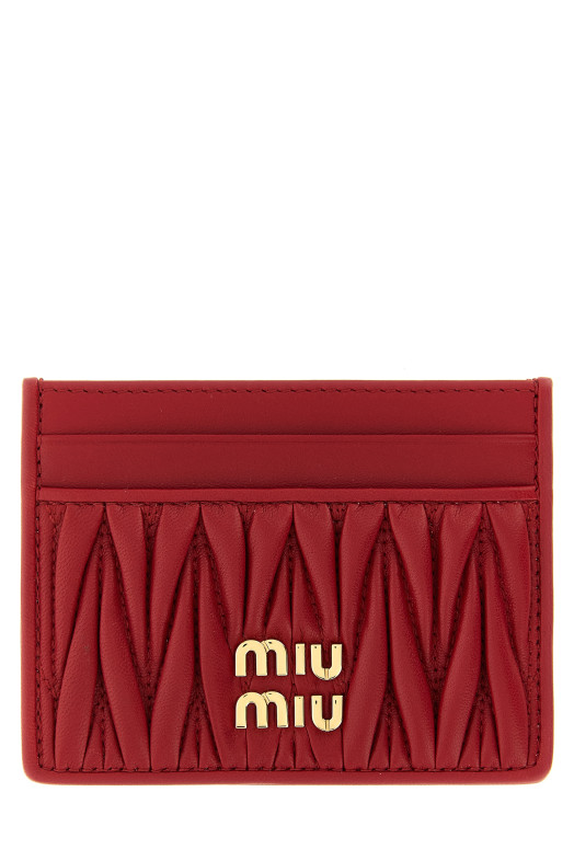 Картодержатель из мателассе-наппы, красный MIU MIU 5MC076AFPPF0011