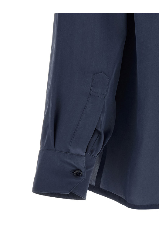 Viscose and silk shirt Blue