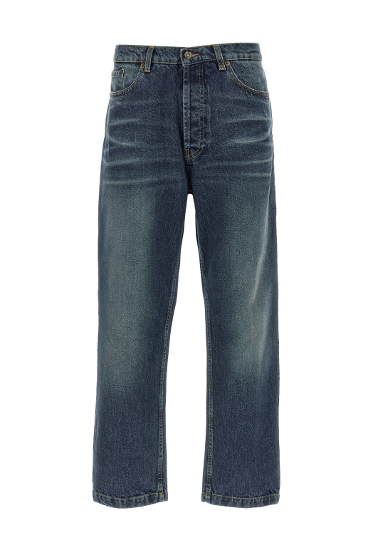 Джинсы с эффектом «стоун-вош», синие DENIMBLUMEDIOBLU