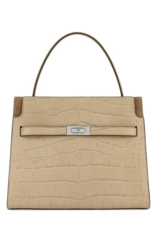 Бежевая кожаная сумка Blue TORY BURCH (178822)