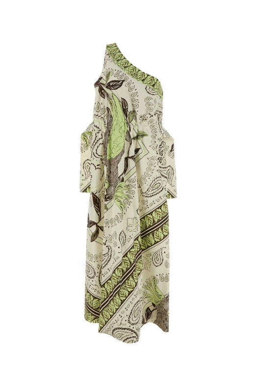 Платье на одном плече из эластичного хлопка с принтом TORY BURCH (183753)