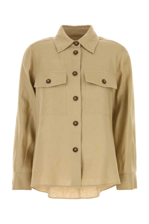 Бежевая льняная рубашка Pomposa от WEEKEND (2615041023600) WEEKEND MAX MARA