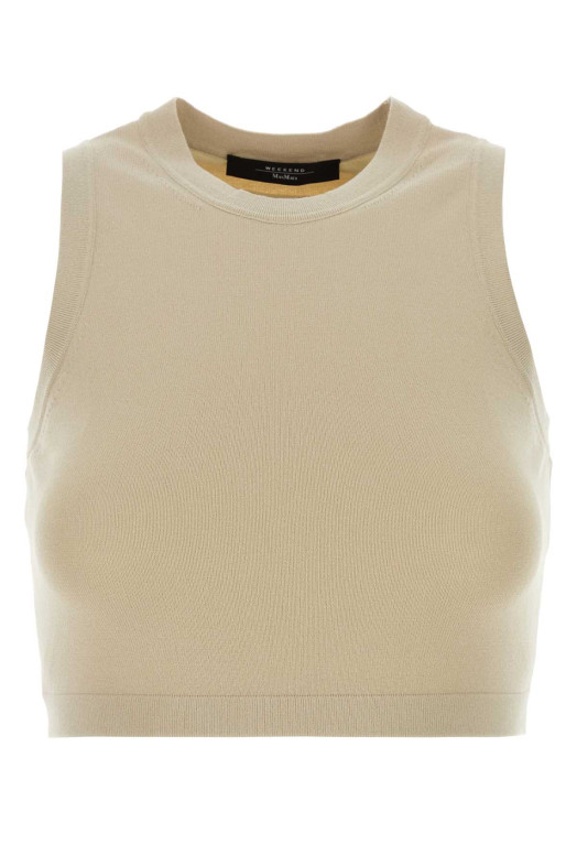 Sand knit Bombo crop-top WEEKEND (2615361023600)